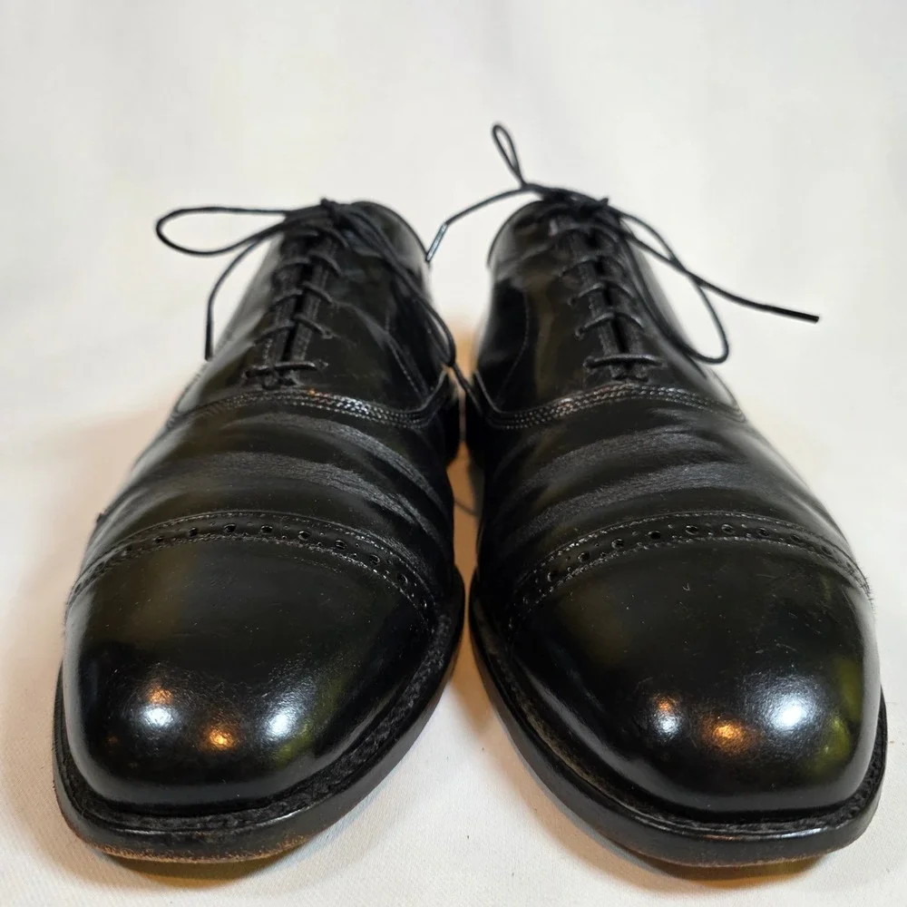 Allen‎ Edmonds Byron Black Leather Cap Toe Oxford Dress Shoes Mens 12 D